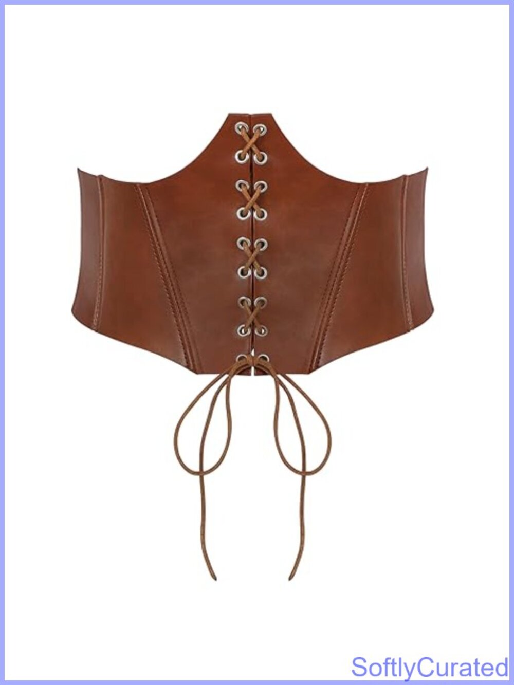 PU Leather Lace-up Corset Belt Wide Elastic Waist Belt